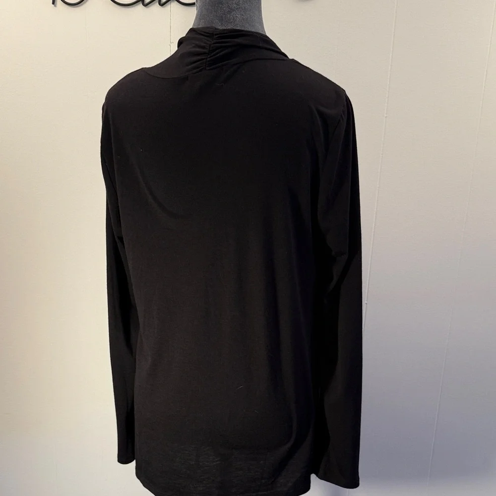 AGB Black Open-Front Women's top Sz L